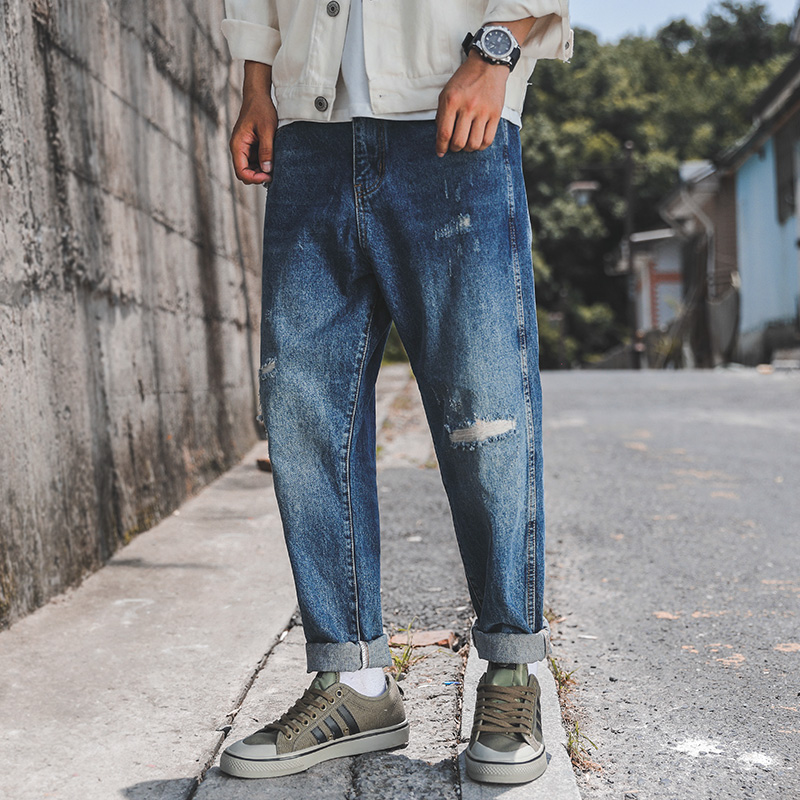jeans for men Ripped jeans Spring and autumn loose all-match fashion pants with small feet Plus size pants distressed, Blue
jeans for men Ripped jeans Spring and autumn loose all-match fashion pants with small feet Plus size pants distressed, Blue