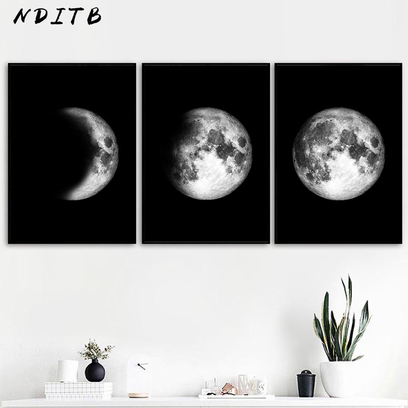 Moon Phase Galaxy Space Art Poster Black White Nordic Canvas Wall Print Minimalist Painting Modern Home Room Decoration Picture
Moon Phase Galaxy Space Art Poster Black White Nordic Canvas Wall Print Minimalist Painting Modern Home Room Decoration Picture