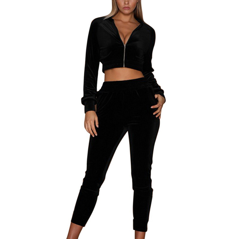 VERTIVE Women Sexy Sweatwear Velvet Suits Solid Color Long Sleeves Crop Top Long Pants Workout Suit New Gym Sports Outfit
VERTIVE Women Sexy Sweatwear Velvet Suits Solid Color Long Sleeves Crop Top Long Pants Workout Suit New Gym Sports Outfit
