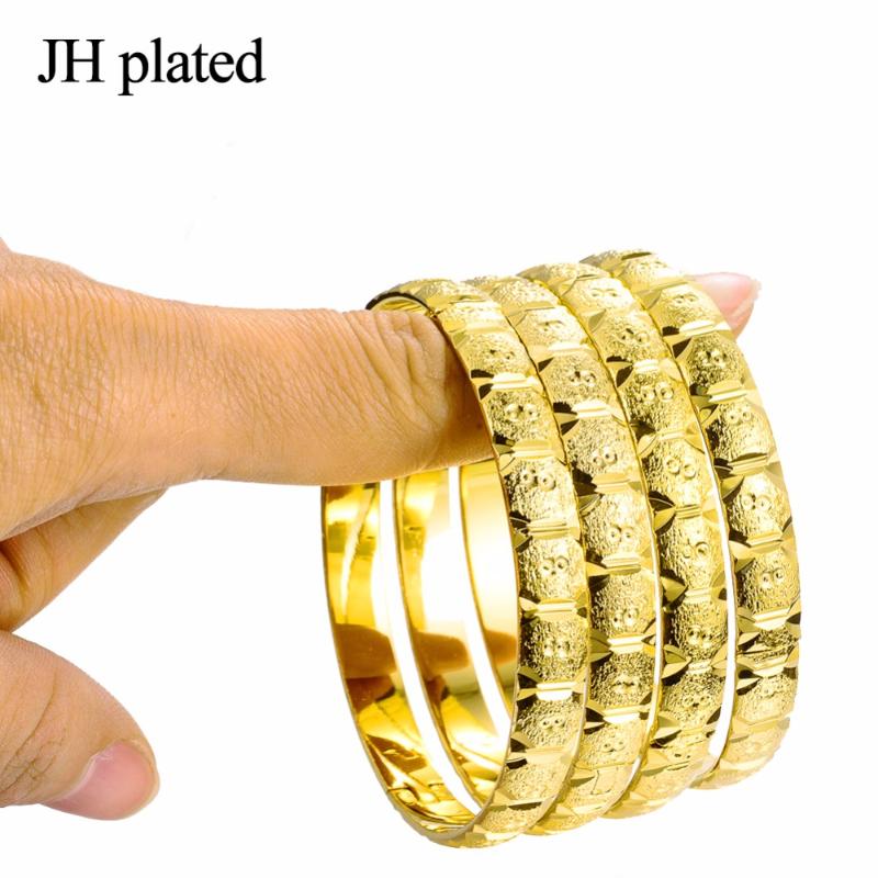 JHplated 4 Pieces New Dubai Bangle for Women's Gold Color Jewelry Ethiopian Wedding Bracelets Classic African Gift
JHplated 4 Pieces New Dubai Bangle for Women's Gold Color Jewelry Ethiopian Wedding Bracelets Classic African Gift