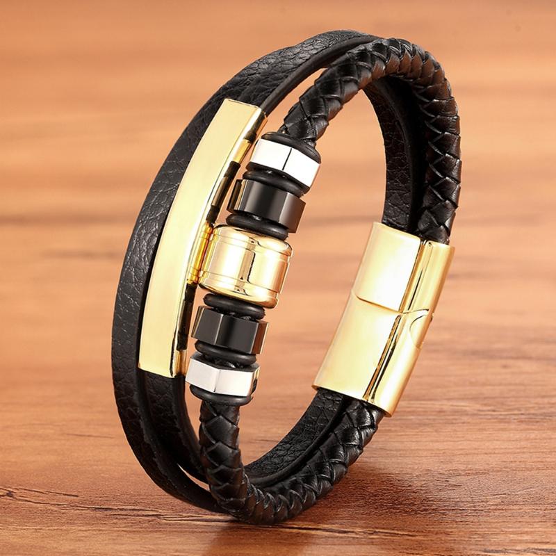 Fashion Multilayer Braided Rope Leather Bangles Magnetic clasp Men Bracelet Black Stainless Steel Accessories Jewelry For Men
Fashion Multilayer Braided Rope Leather Bangles Magnetic clasp Men Bracelet Black Stainless Steel Accessories Jewelry For Men