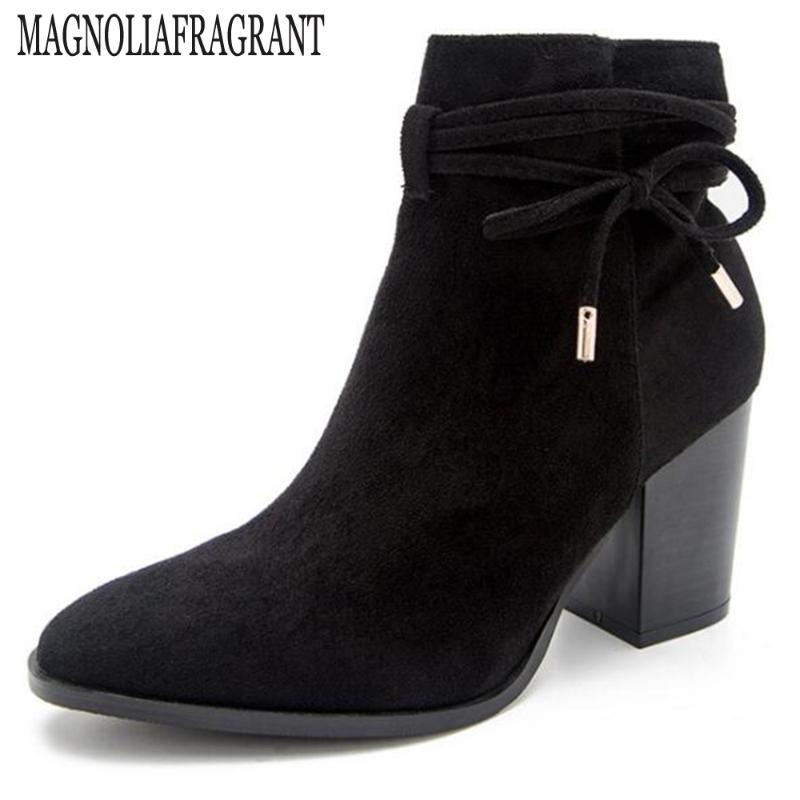 New Women Ankle Boots Autumn shoes for women High Heels Boots Fashion bow Casual Ladies botas de mujer ww33, Black 
New Women Ankle Boots Autumn shoes for women High Heels Boots Fashion bow Casual Ladies botas de mujer ww33, Black