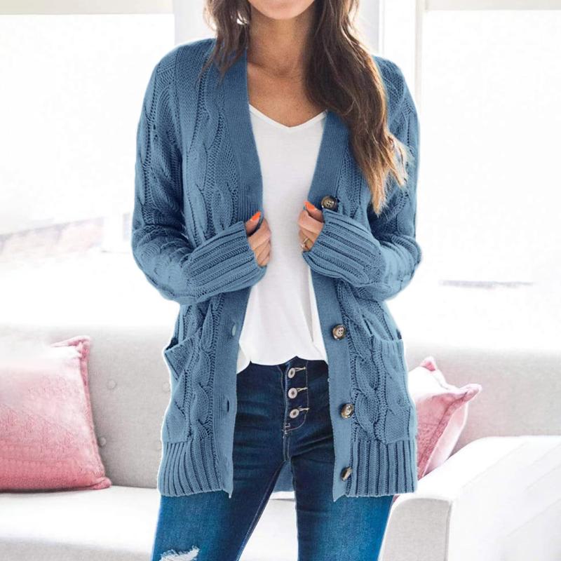 Women Sweater 2020 New Autumn/winter Women Cardigans Long Sleeve Button Sweater Casual Solid Long Cardigan
Women Sweater 2020 New Autumn/winter Women Cardigans Long Sleeve Button Sweater Casual Solid Long Cardigan