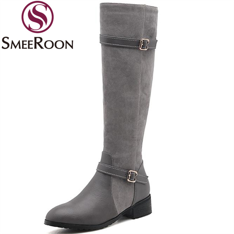 Smeeroon knee high boots woman round toe med thick heels ladies boots fashion zipper women's shoes high quality winter, Black
Smeeroon knee high boots woman round toe med thick heels ladies boots fashion zipper women's shoes high quality winter, Black