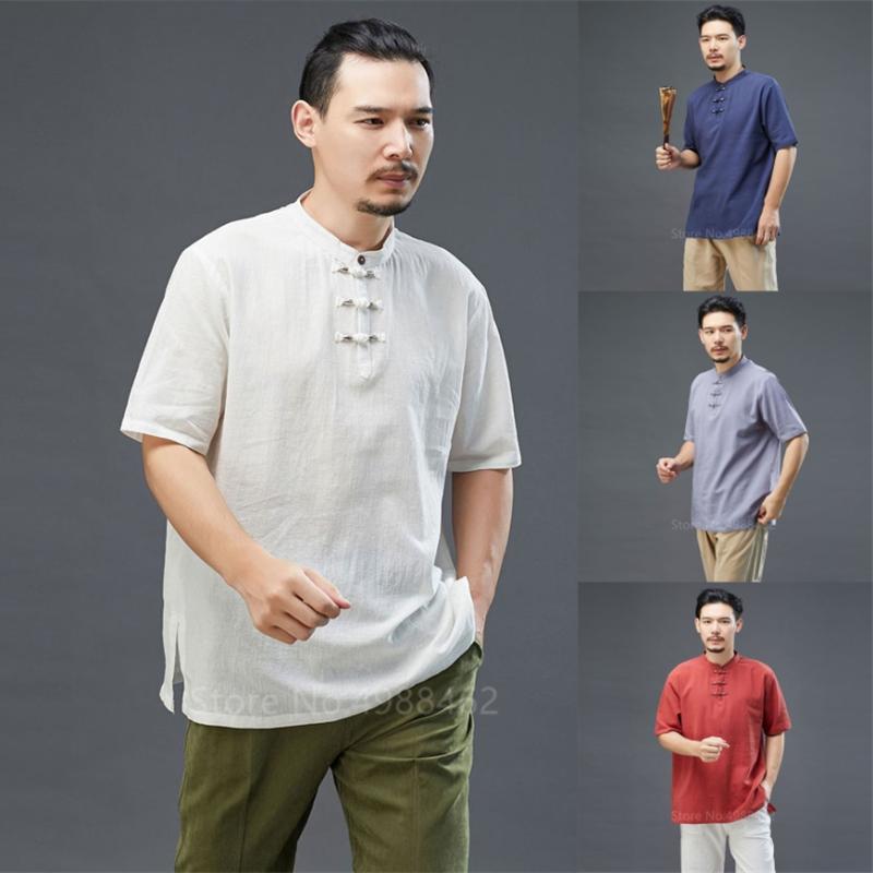 Men Shirt Short Sleeve Chinese Style Cotton Linen Loose Plus Size Casual Male Fashion Retro Vintage Solid Color XL Summer Autume
Men Shirt Short Sleeve Chinese Style Cotton Linen Loose Plus Size Casual Male Fashion Retro Vintage Solid Color XL Summer Autume