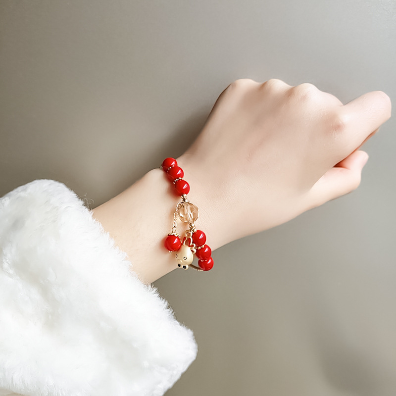 CHENFAN Lucky Red Crystal Bracelet for women Little Mouse Benzoite Red Natural Stone Beaded Bracelet Mouse Year, Golden;silver
CHENFAN Lucky Red Crystal Bracelet for women Little Mouse Benzoite Red Natural Stone Beaded Bracelet Mouse Year, Golden;silver