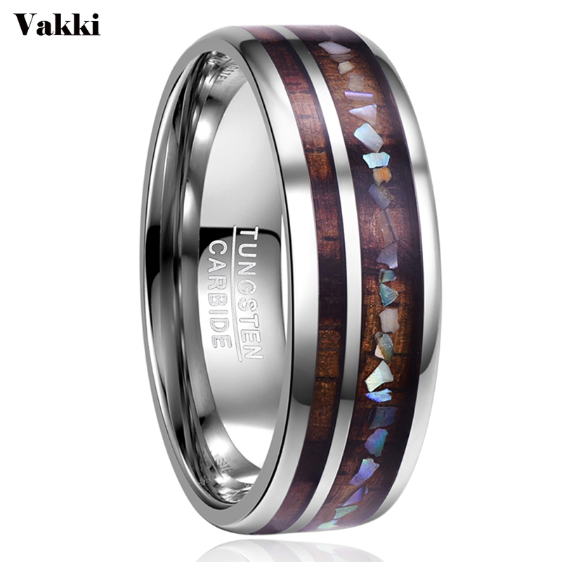 VAKKI 8mm Hawaiian Koa Wood and Imitated Opal Inlay Tungsten Carbide Rings Wedding Bands for Men Comfort Fit Size 7-12
VAKKI 8mm Hawaiian Koa Wood and Imitated Opal Inlay Tungsten Carbide Rings Wedding Bands for Men Comfort Fit Size 7-12