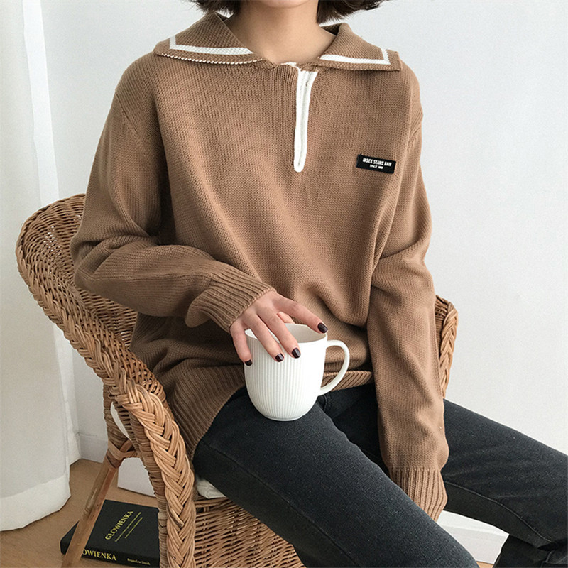 Harajuku Plus Size Casual Women Sweaters 2020 Spring Autumn Fashion Contrast Color Pullovers Sweaters Female Turn-down Collar, Black
Harajuku Plus Size Casual Women Sweaters 2020 Spring Autumn Fashion Contrast Color Pullovers Sweaters Female Turn-down Collar, Black