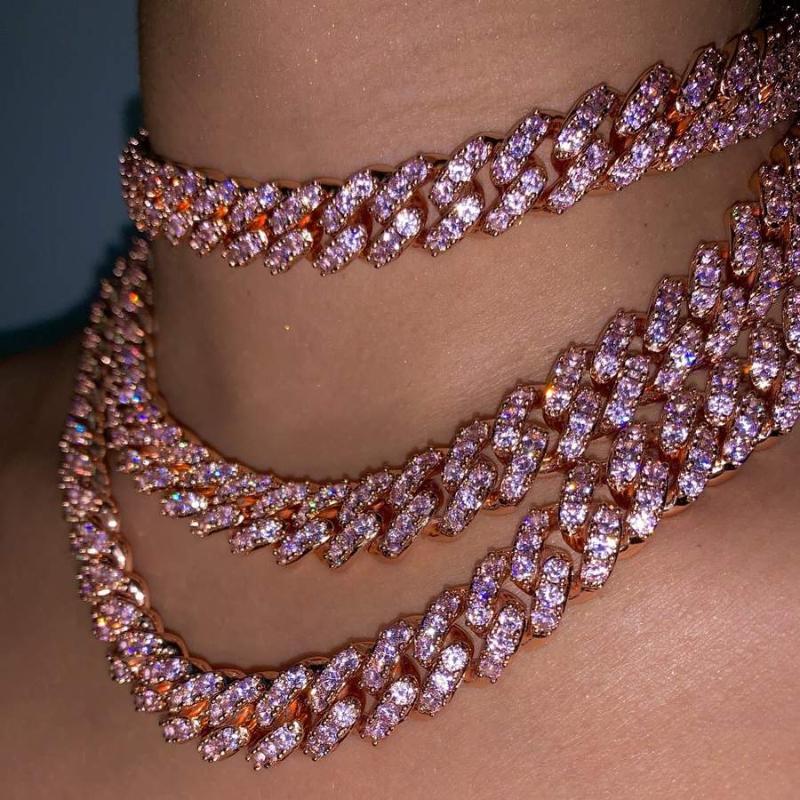 16" 18" Pinky pink cubic zirconia cz Miami cuban link chain hip hip Rock heavy chain women necklace
16" 18" Pinky pink cubic zirconia cz Miami cuban link chain hip hip Rock heavy chain women necklace