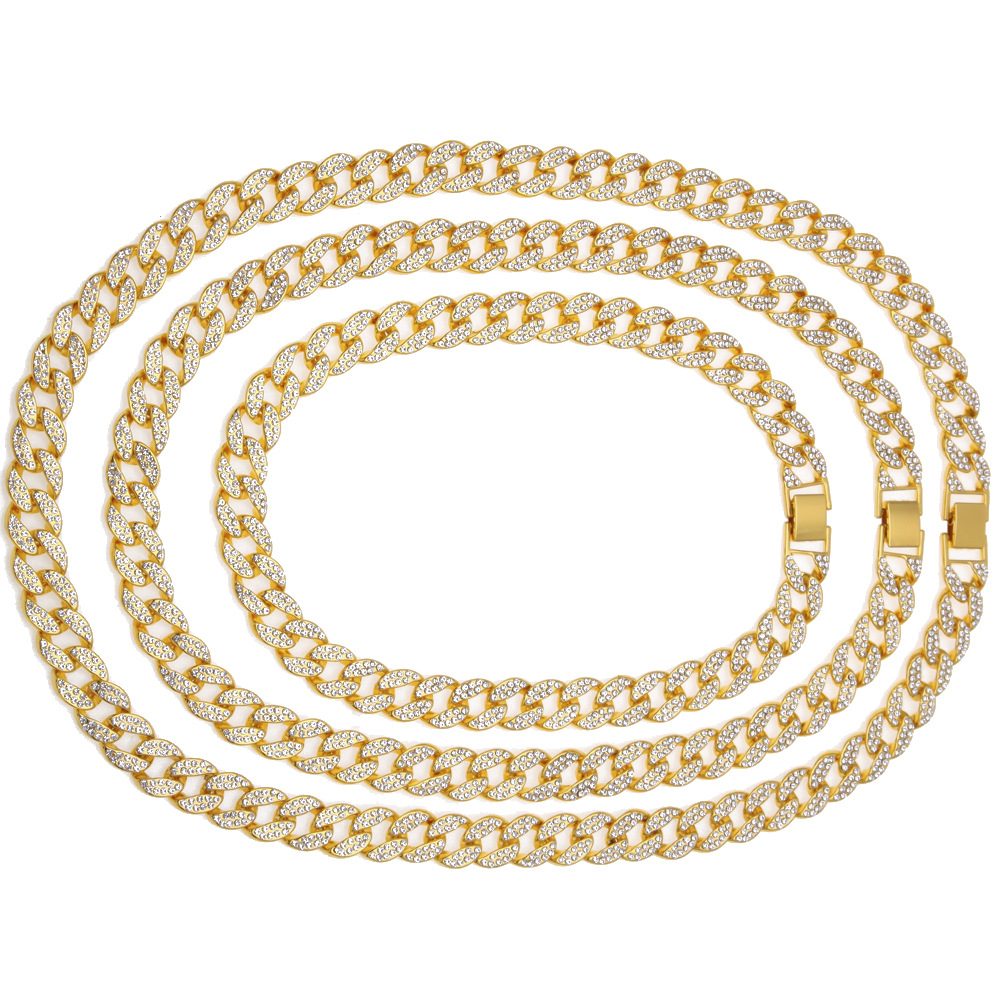 Mens Iced Out Chains Necklaces Fashion Hip Hop Necklace Jewelry Rose Gold Silver Miami Cuban Link Chains Necklace