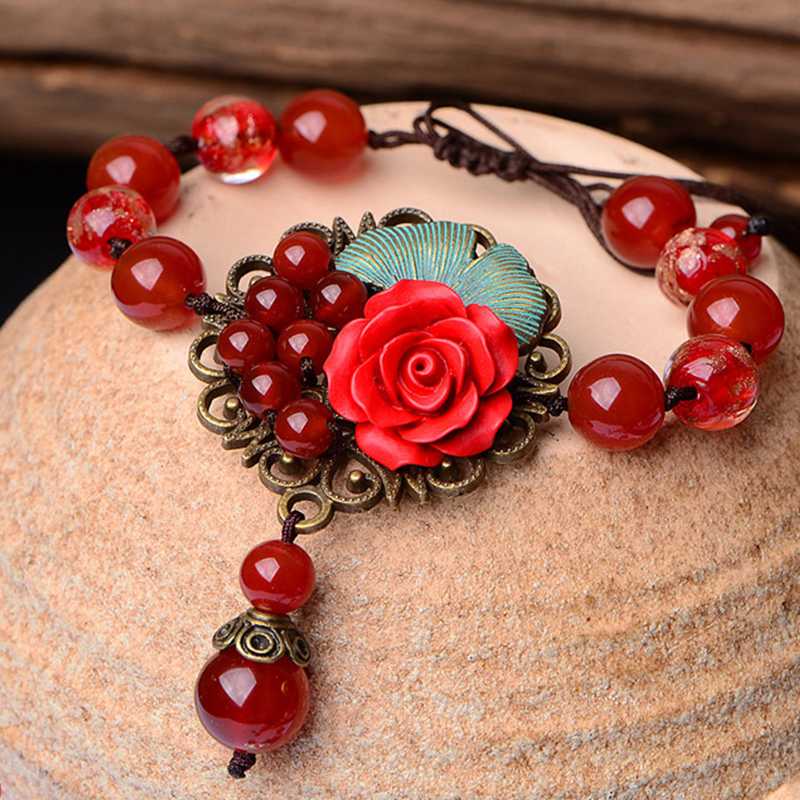 Fashion Beaytiful Women Rose Leaf Bracelet Red Flower Alloy Design Chain Bracelet Jewelry Female gifts Ladies Retro Bracelets 
Fashion Beaytiful Women Rose Leaf Bracelet Red Flower Alloy Design Chain Bracelet Jewelry Female gifts Ladies Retro Bracelets