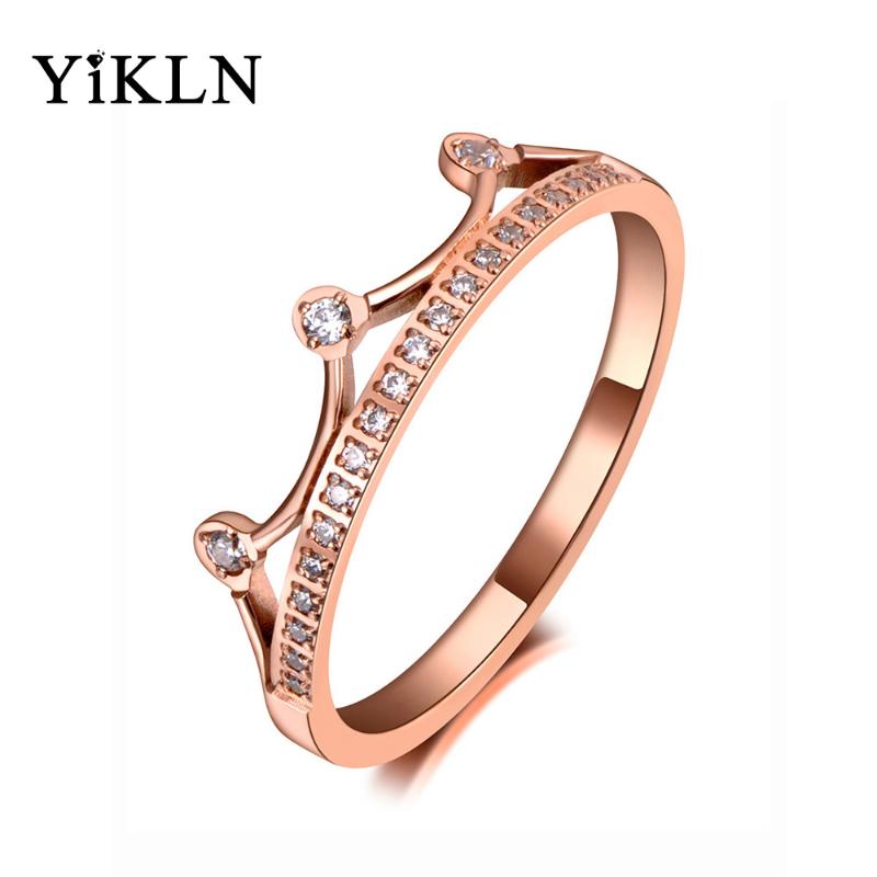 YiKLN Trendy Style Stainless Steel Rhinestone Crown Ring Jewelry Classic Rose Gold CZ Crystal Wedding Ring For Women YR19137
YiKLN Trendy Style Stainless Steel Rhinestone Crown Ring Jewelry Classic Rose Gold CZ Crystal Wedding Ring For Women YR19137