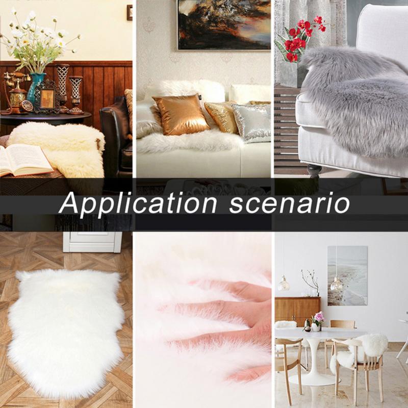 Faux Fur Sheepskin Fur Area Rugs Fluffy Mats Sofa Chair Cushion Living Room Bedroom Blanket Anti-Skid Carpet 40x60cm 60x90cm