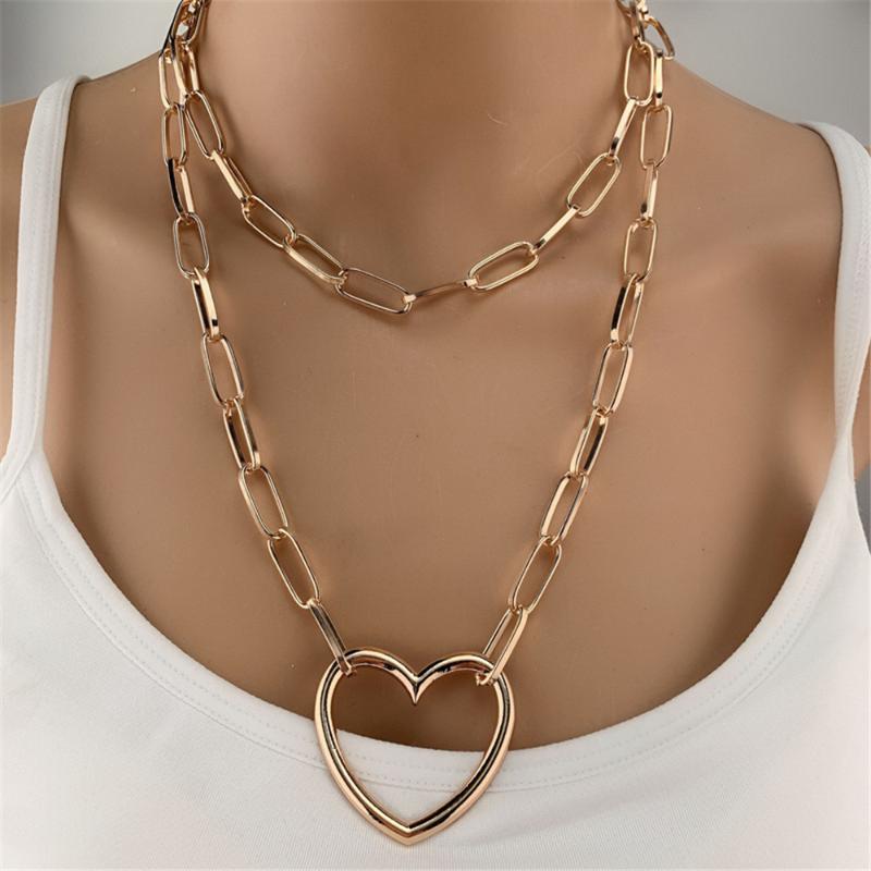 Luokey Women Exaggerated Gold Color Large Heart Necklace Female Statement Jewelry Punk Goth Collar Choker Ladies Wedding Collier
Luokey Women Exaggerated Gold Color Large Heart Necklace Female Statement Jewelry Punk Goth Collar Choker Ladies Wedding Collier