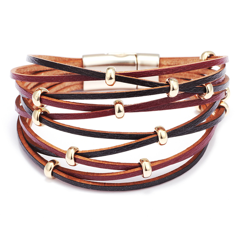 DoreenBeads PU Leather Multi-strand Bracelets with Alloy Magnetic Clasp Silver Color Beads Multicolor Fashion Jewelry 1 Piece
DoreenBeads PU Leather Multi-strand Bracelets with Alloy Magnetic Clasp Silver Color Beads Multicolor Fashion Jewelry 1 Piece