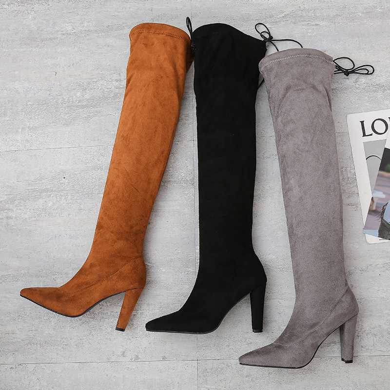 Women Knee High Boots 2020 Winter Sexy High Heeled Shoes Winter Plush Thigh Boots Women Warm Fur Black Over The Knee, Brown
Women Knee High Boots 2020 Winter Sexy High Heeled Shoes Winter Plush Thigh Boots Women Warm Fur Black Over The Knee, Brown