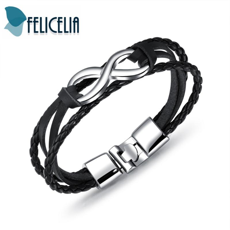 Felicelia High Quailty Multilayer Braided PU Leather Infinity Bracelet Bangle For Men Boys Friendship Jewelry Black/ Brown
Felicelia High Quailty Multilayer Braided PU Leather Infinity Bracelet Bangle For Men Boys Friendship Jewelry Black/ Brown