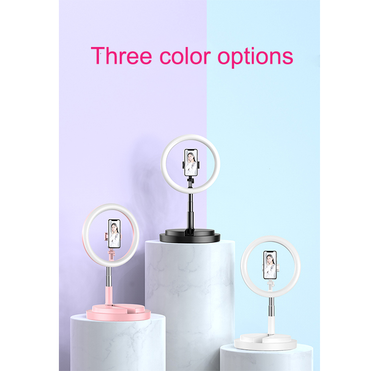 LED selfie ring foldable Y2 beauty fill light bracket dimmable camera phone 10inch ring lamp with phone holder for makeup video live studio