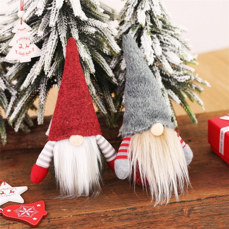 Christmas Handmade Scandinavian Tomte Santa Nisse Plush Toy Table Ornament Xmas Tree Decorations