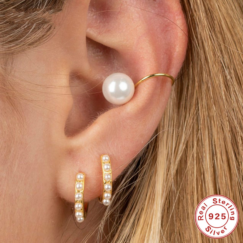 AprilGrass Brand 925 Sterling Silver Pearl Earrings Wedding Jewelry Single Row Freshwater Pearl Stud Earrings for Women Brincos Xmas Gifts
AprilGrass Brand 925 Sterling Silver Pearl Earrings Wedding Jewelry Single Row Freshwater Pearl Stud Earrings for Women Brincos Xmas Gifts