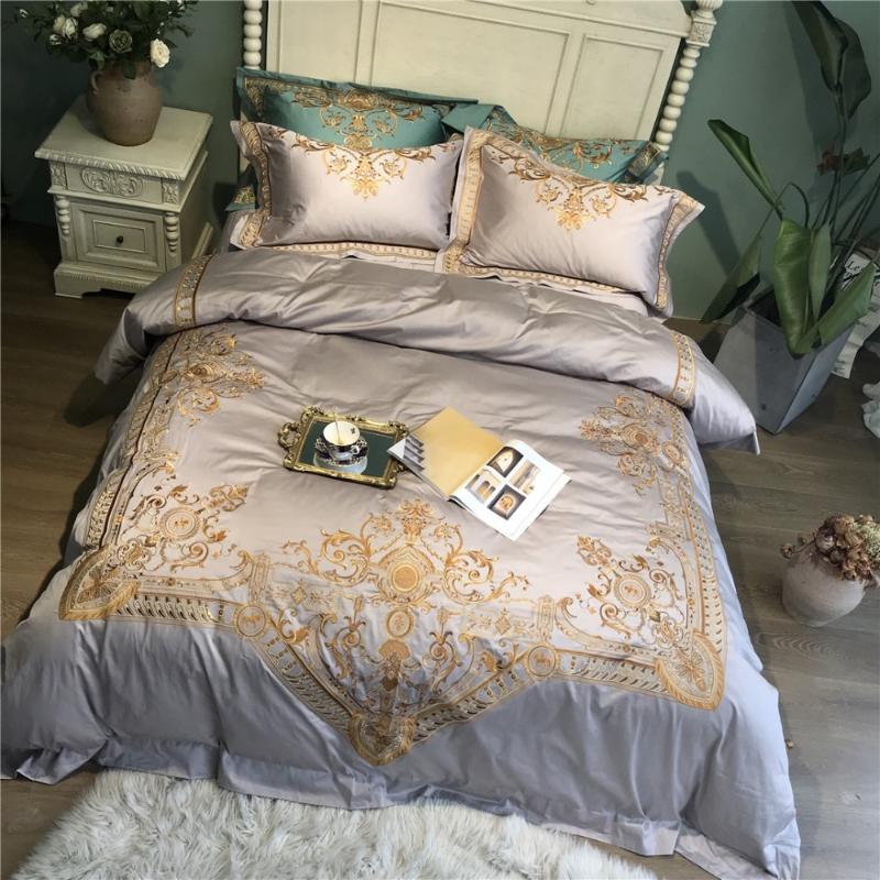 Luxury 120S Egyptian cotton Embroidered Bedding set Queen King Grey Royal Duvet cover Bed sheet set Pillowcase 4/6pcs, Color 6
Luxury 120S Egyptian cotton Embroidered Bedding set Queen King Grey Royal Duvet cover Bed sheet set Pillowcase 4/6pcs, Color 6