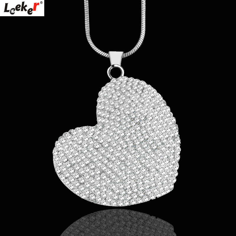 LEEKER Full Rhinestone Big Heart Pendant Long Necklace Snake Chain Women Statement Jewelry 238 LK4
LEEKER Full Rhinestone Big Heart Pendant Long Necklace Snake Chain Women Statement Jewelry 238 LK4