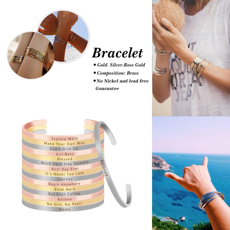 Don't Give Up Creative Letters Engraved Mantra Bracelet Birthday Graduation Gift Gold Metal Bangle for Best Friend
Don't Give Up Creative Letters Engraved Mantra Bracelet Birthday Graduation Gift Gold Metal Bangle for Best Friend