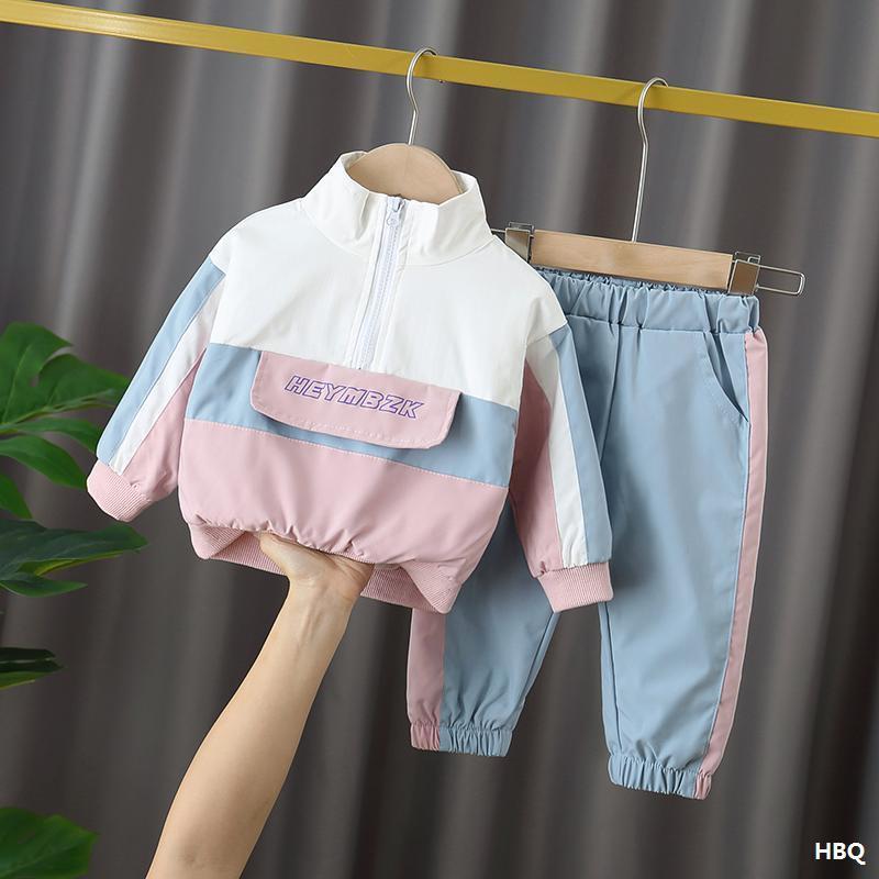 2020 Autumn Children Clothing Boys Girls Clothes Suit Baby Solid zipper Jacket Pants 2Pcs/sets fashion Toddler Kids Tracksuits LJ200916