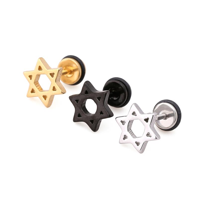 Fashion stud earring charm star ear piercing cute body jewelry gold black steel 1 pair for woman man free shipping
Fashion stud earring charm star ear piercing cute body jewelry gold black steel 1 pair for woman man free shipping