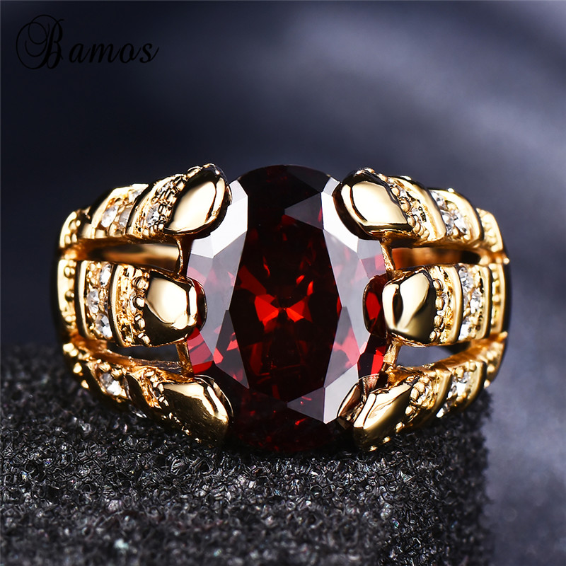 Bamos Female Male Red Cubic Zirconia Ring Size 6-12 For Women&Men Vintage Couple Rings Luxury Yellow Gold Filled Crystal Jewelry
Bamos Female Male Red Cubic Zirconia Ring Size 6-12 For Women&Men Vintage Couple Rings Luxury Yellow Gold Filled Crystal Jewelry