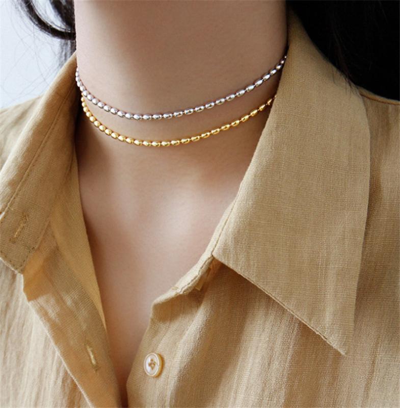 Ramos 2020 Korean New Retro Simple Necklace Geometric Oval Beaded Gold Silver Color Necklace for Women Men Jewelry Gifts Party
Ramos 2020 Korean New Retro Simple Necklace Geometric Oval Beaded Gold Silver Color Necklace for Women Men Jewelry Gifts Party