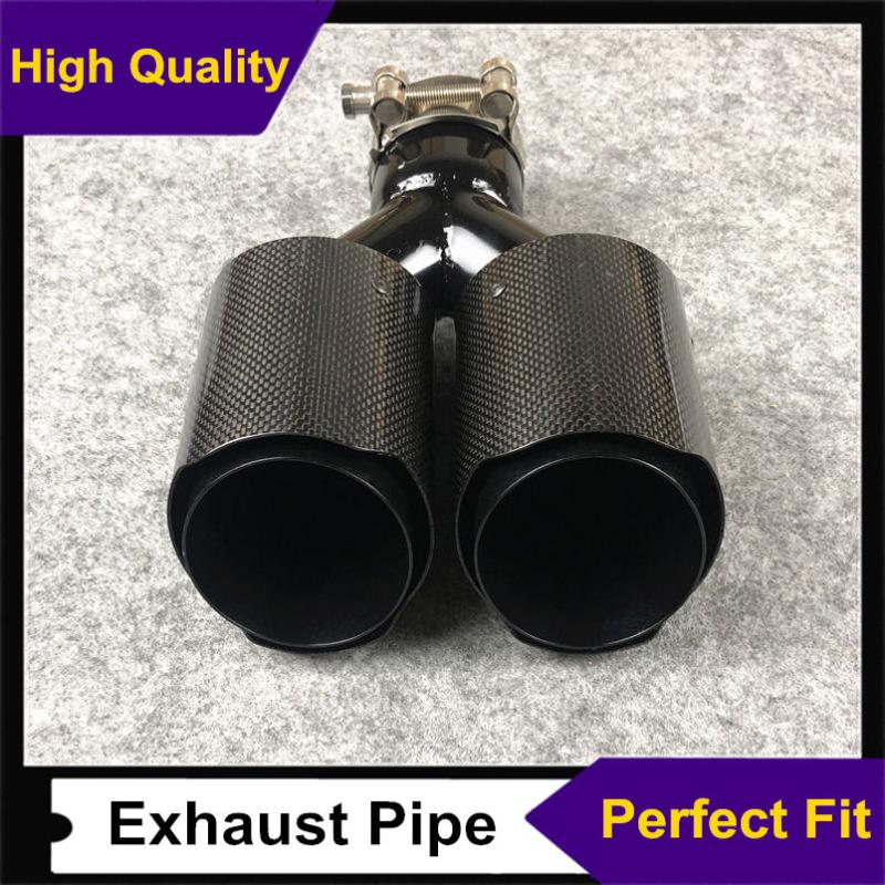 1 Piece High Quality Double Car Glossy Carbon Fiber + Glossy Black Stainless Steel Exhaust End Pipe For Universal
1 Piece High Quality Double Car Glossy Carbon Fiber + Glossy Black Stainless Steel Exhaust End Pipe For Universal