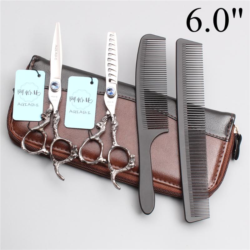 4Pcs 5.5" 6" JP 440C AQIABI Scissors For A Hairstyle Cutting / Thinning Shears Hair Scissors Combs Add Bag A9006
4Pcs 5.5" 6" JP 440C AQIABI Scissors For A Hairstyle Cutting / Thinning Shears Hair Scissors Combs Add Bag A9006