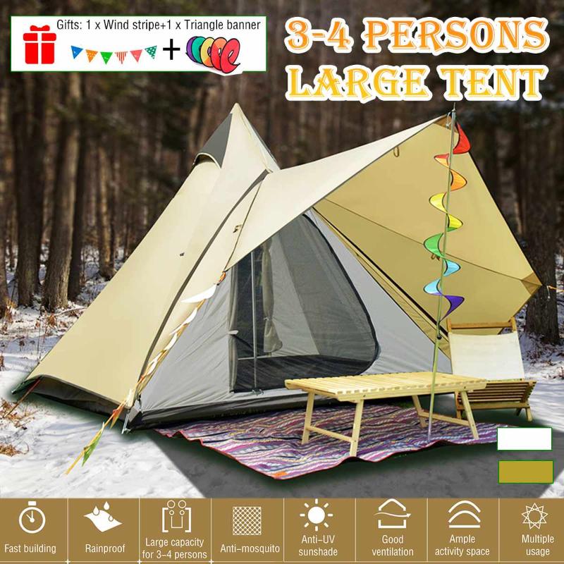 Outdoor Tents For Camping Yurt Tent 3-4persons Camping Tent Waterproof Family Style Pyramid Tipi
Outdoor Tents For Camping Yurt Tent 3-4persons Camping Tent Waterproof Family Style Pyramid Tipi