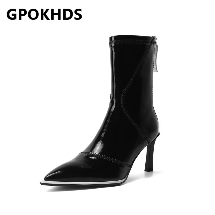 GPOKHDS 2021 women Ankle boots Cow leather Winter short plush Pointed Toe Zipper Mixed Colors High heels female boots size 39, Black
GPOKHDS 2021 women Ankle boots Cow leather Winter short plush Pointed Toe Zipper Mixed Colors High heels female boots size 39, Black
