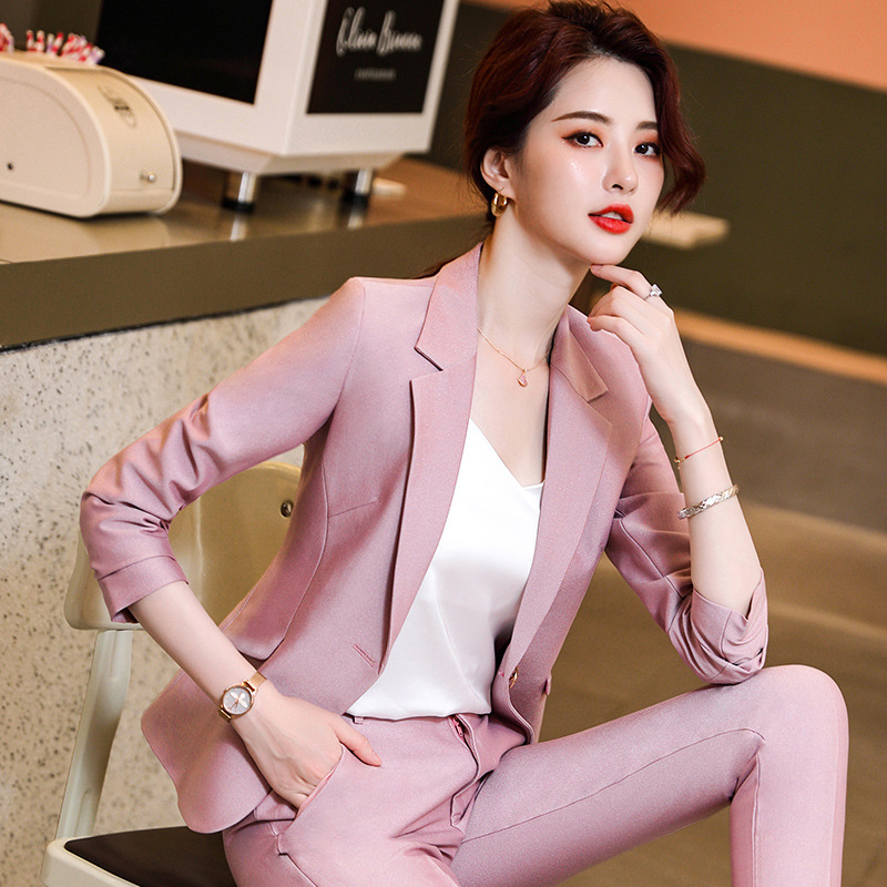 Professional office clothes autumn and winter high quality plus size women' suit pants two-piece 2020 new casual ladies jacket
Professional office clothes autumn and winter high quality plus size women' suit pants two-piece 2020 new casual ladies jacket