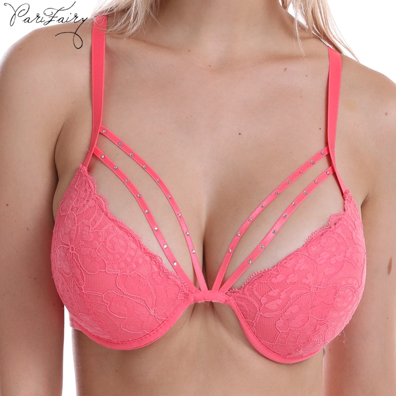 PariFairy Women Sexy Cross Bandage Crop Bra Top Floral Lace Thick Padded Cup Bra Underwired Bralette Bustier Underwear 36B-42C, Black
PariFairy Women Sexy Cross Bandage Crop Bra Top Floral Lace Thick Padded Cup Bra Underwired Bralette Bustier Underwear 36B-42C, Black