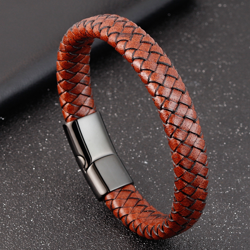 Fashion Jewelry Combination Brown Color Leather Stainless Steel Buckle Men Bracelet Hot Selling For Birthday Simple Gift
Fashion Jewelry Combination Brown Color Leather Stainless Steel Buckle Men Bracelet Hot Selling For Birthday Simple Gift