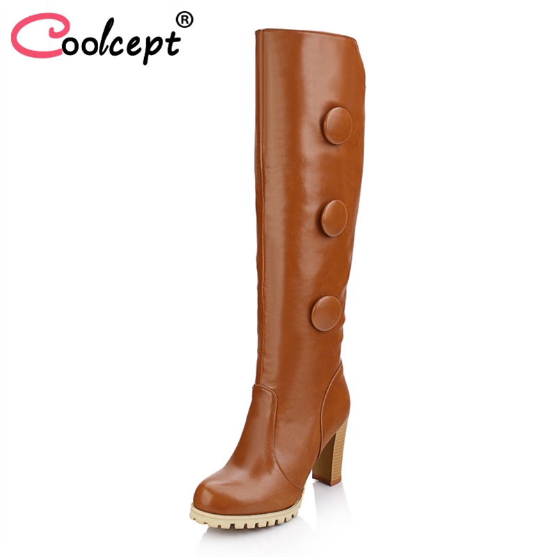 CoolCept Size 34-47 4 Colors Women High Heel Boots Round Toe Buckle Winter Long Boots Fashion New Design Botas Women Shoes, Black
CoolCept Size 34-47 4 Colors Women High Heel Boots Round Toe Buckle Winter Long Boots Fashion New Design Botas Women Shoes, Black
