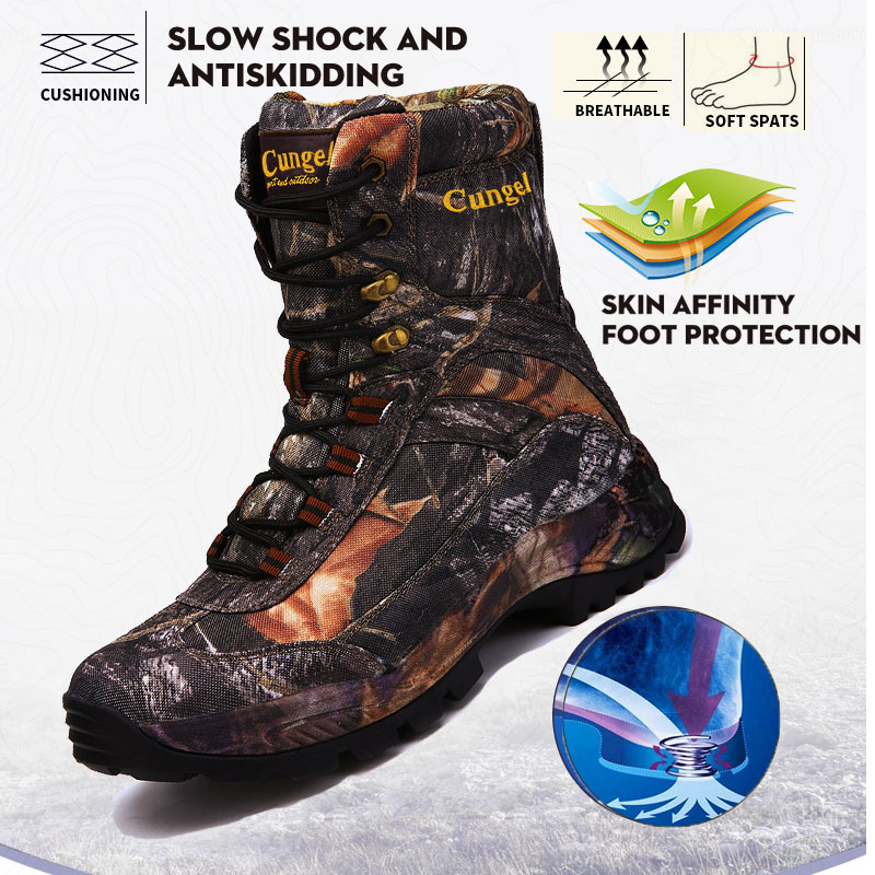 Hiking Boots Men's Camouflage Botas Militares High-top Waterproof Hunting Boots Non-slip Shock-Absorbing Mountain Climbing LJ200916