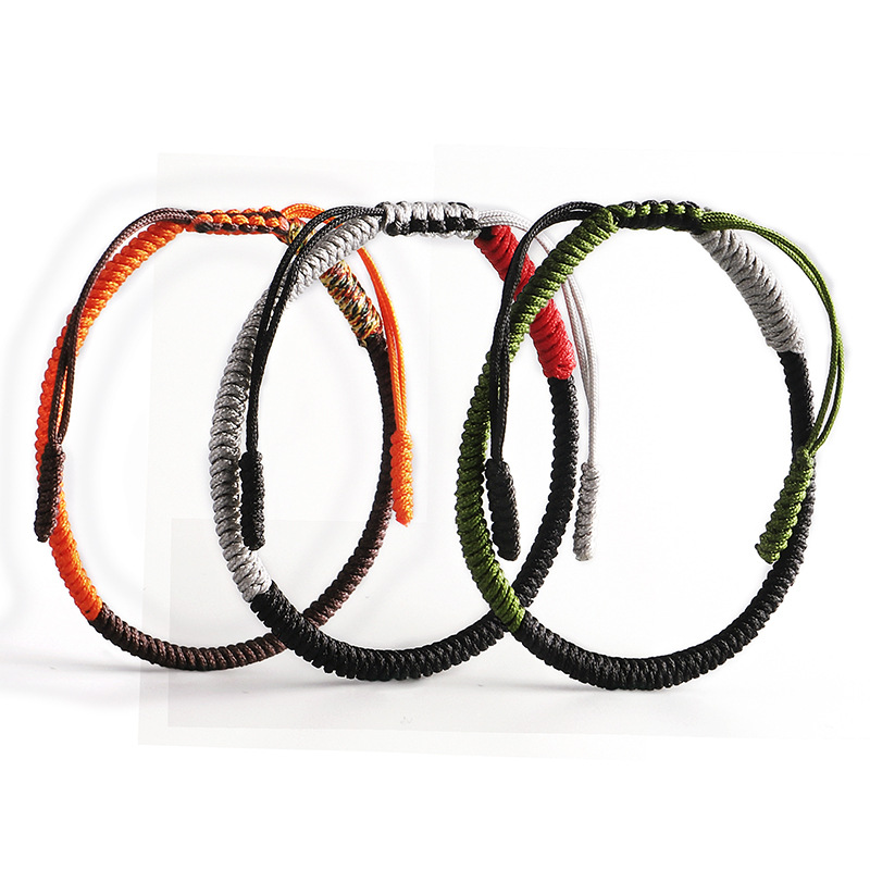 Handmade Waterproof Woven Wax Thread Wrap Bracelet Simple Rope Knot Bracelet Friendship Bracelet for Men and Women