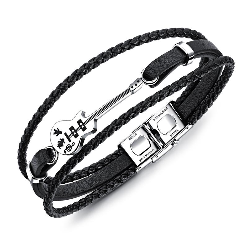 Newly 21cm Guitar Bracelet Leather Braided Rope Multi Layer Bangle Gifts for Men DO99
Newly 21cm Guitar Bracelet Leather Braided Rope Multi Layer Bangle Gifts for Men DO99