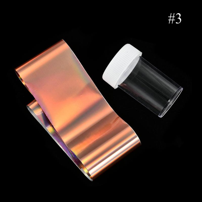 Rose Gold Laser Violet Nail Foil Silver Holographic Manicure Art Transfer Stickers Decal DIY Personality Sticker Decoration1