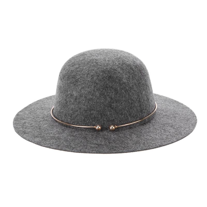 Fashionable Women's Wool Fedora Hat with Metal Ring Vintage Wide Brim Jazz Cap Female Elegant Top Hat, Black
Fashionable Women's Wool Fedora Hat with Metal Ring Vintage Wide Brim Jazz Cap Female Elegant Top Hat, Black