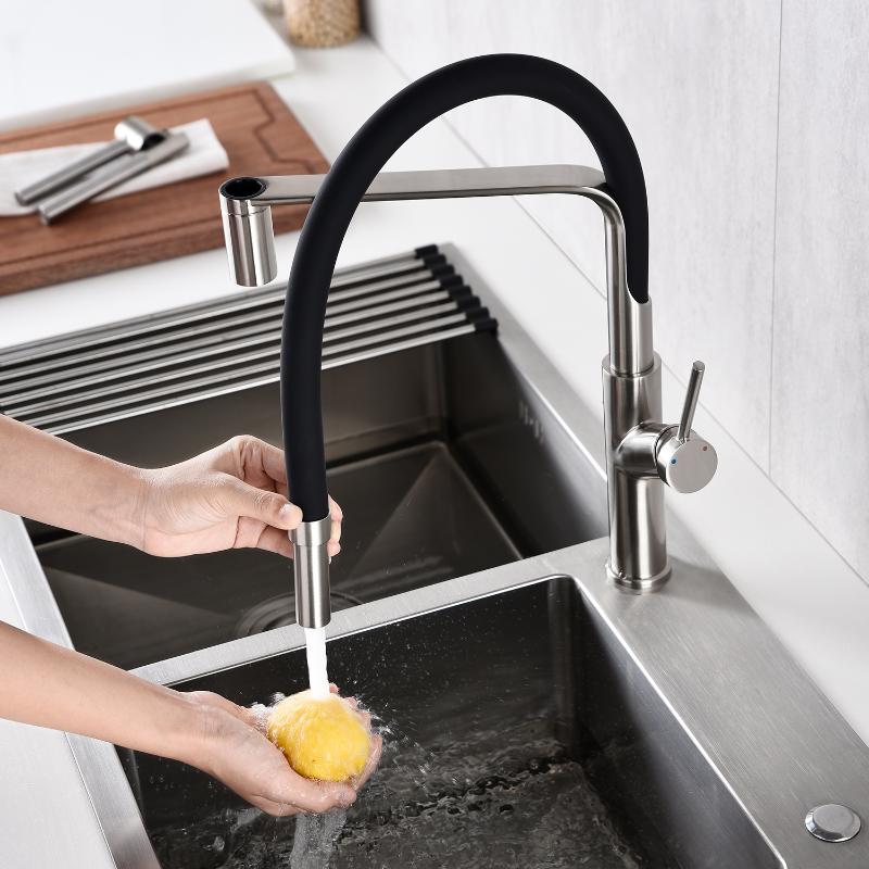 Single Handle Bathroom Kitchen Faucets Silicone Hose High Arc Basin Sink Faucets Brushed Nickel Finished 360 Degree Water Tap
Single Handle Bathroom Kitchen Faucets Silicone Hose High Arc Basin Sink Faucets Brushed Nickel Finished 360 Degree Water Tap