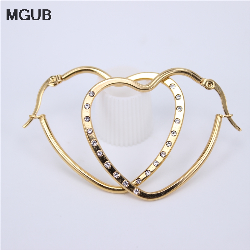 Simple Heart-shaped crystal Earring For Women Gold Color Stainless Steel Round Circle Hoop Earrings Party Gift wholesale LH764
Simple Heart-shaped crystal Earring For Women Gold Color Stainless Steel Round Circle Hoop Earrings Party Gift wholesale LH764