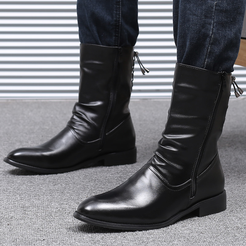 high quality men designer long boots genuine leather shoes punk motorcycle dresses mid-calf high boot gentleman botas, Black
high quality men designer long boots genuine leather shoes punk motorcycle dresses mid-calf high boot gentleman botas, Black