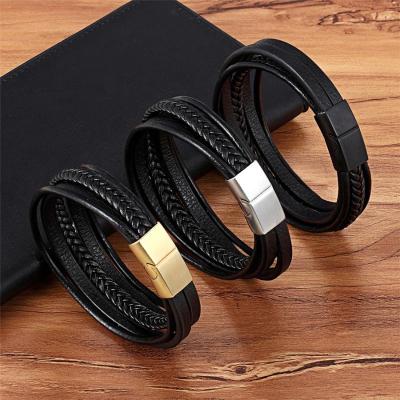 Multi-layers Handmade Braided Genuine Leather Bracelet & Bangle For Men Male Hand Jewelry For Birthday Gift
Multi-layers Handmade Braided Genuine Leather Bracelet & Bangle For Men Male Hand Jewelry For Birthday Gift