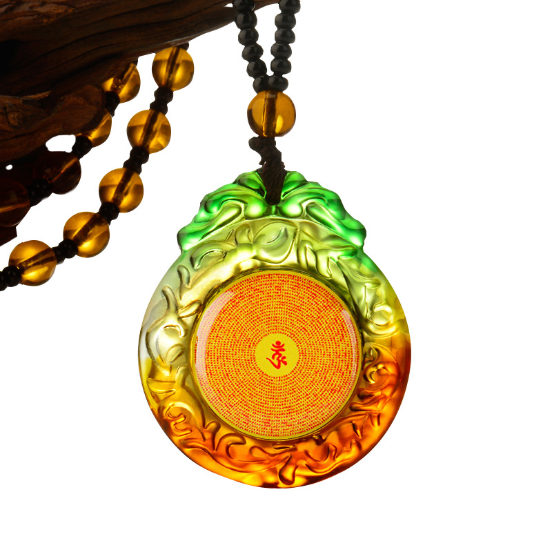 New Ruyi Lingyan mantra Kaiguang glass handmade pendant six character Scripture Amulet Necklace energy meditation Pendant
New Ruyi Lingyan mantra Kaiguang glass handmade pendant six character Scripture Amulet Necklace energy meditation Pendant