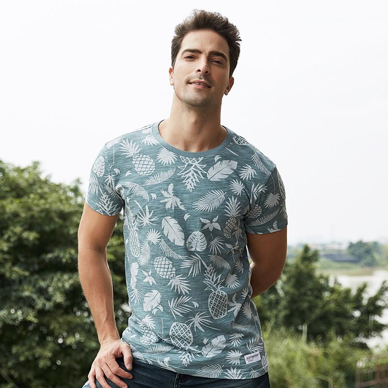 GustOmerD New Summer Men's T-shirt Round Neck Slim Short-sleeved T-shirt Plant Printing Cotton Casual Men's T-shirt, Green
GustOmerD New Summer Men's T-shirt Round Neck Slim Short-sleeved T-shirt Plant Printing Cotton Casual Men's T-shirt, Green